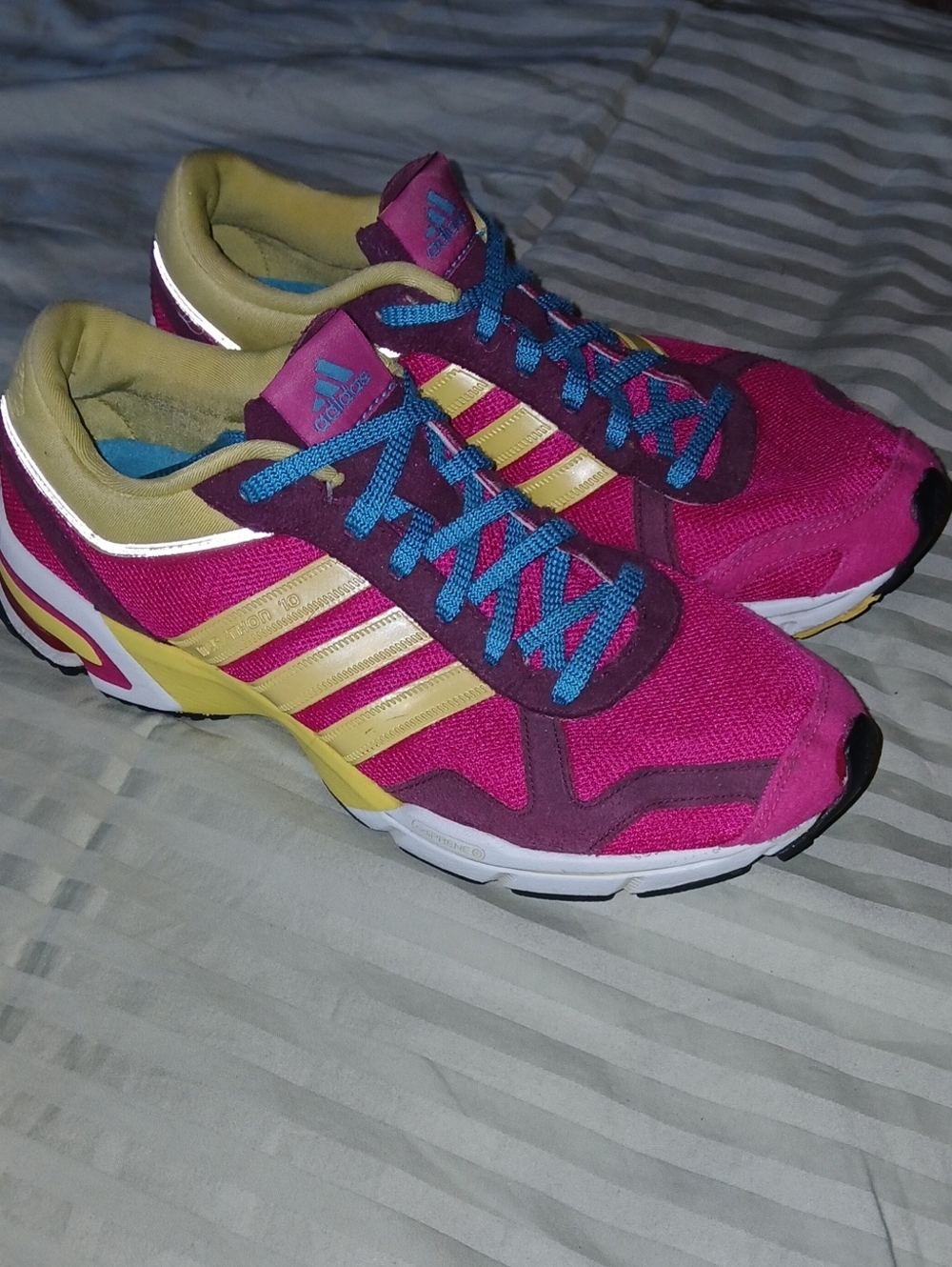Adidas Women’s Marathon 10 Magenta & Yellow Running Sneakers Sz: 8